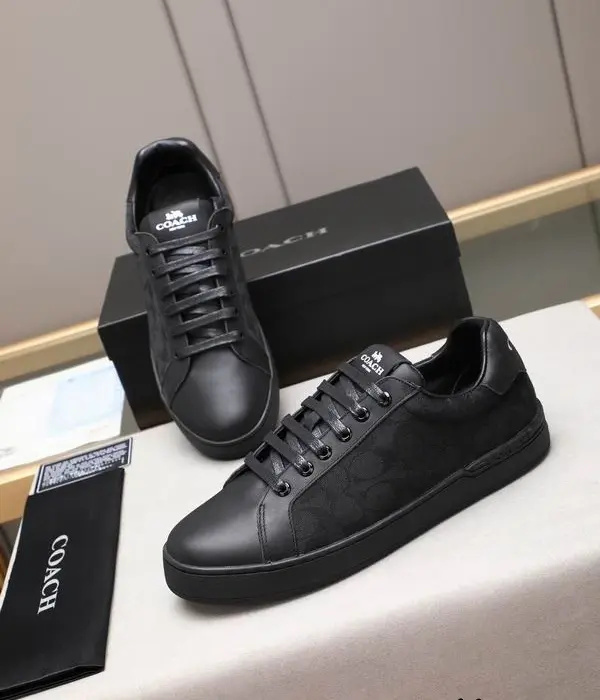 Coach Low Top Sneakers With Signature Tonal Monogram Canvas Panels