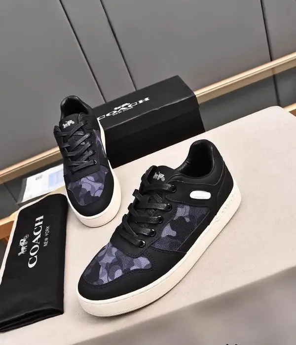 Coach High Line Sneakers With Signature Camo Print Canvas