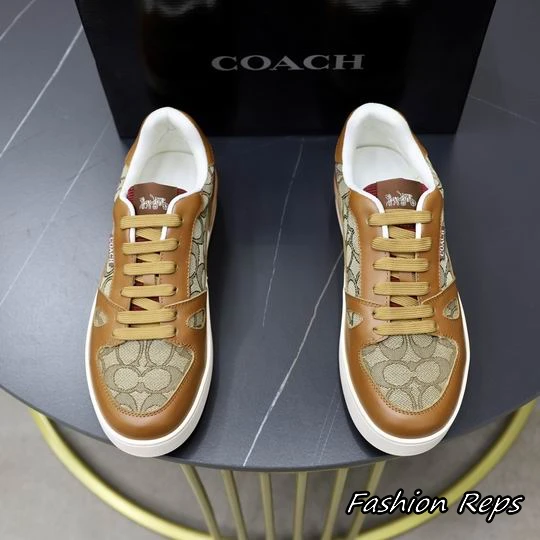 Coach Clip Court Sneakers With Iconic C Monogram Pattern In 2 Colors