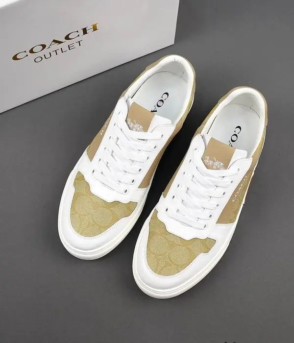 Coach Low Top Court Sneakers With Signature Canvas Panel In Different Colors