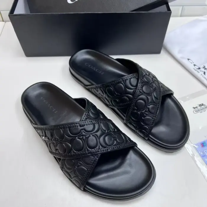 Coach Crisscross Embossed Signature C Pattern Sliders
