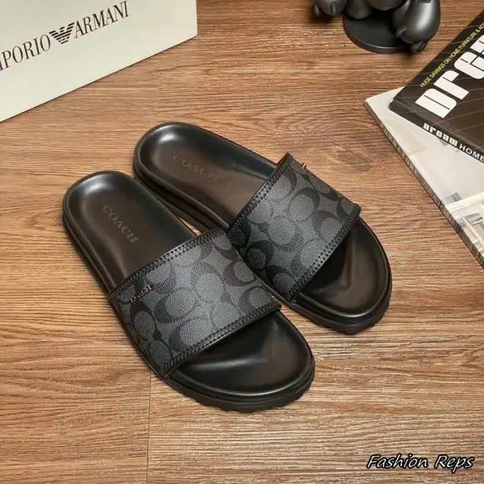 Coach Men's Signature Canvas Sliders