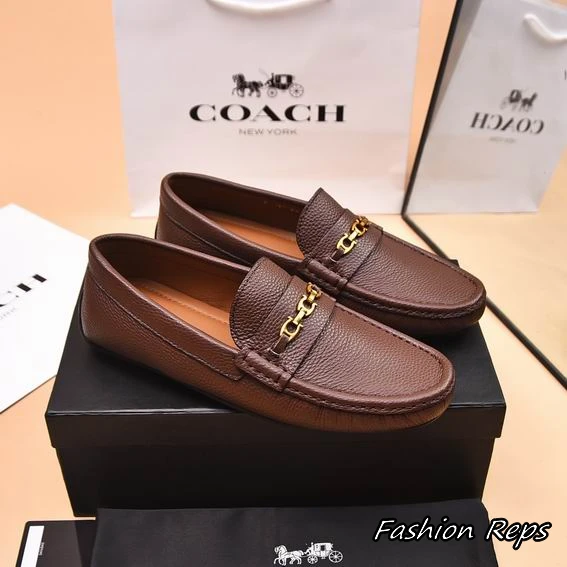 Coach Men's Loafers With Polished Gold Tone Horsebit Hardware In 2 Colors