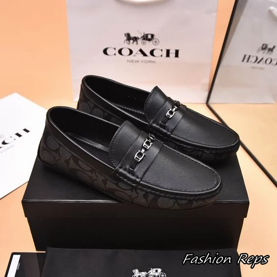 Coach Signature Monogram Loafers With Metal Hardware Detail