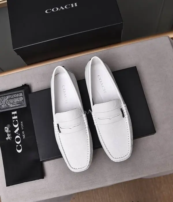 Coach Men's Loafers With Signature Debossed Monogram Pattern