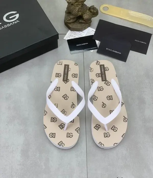 Dolce & Gabbana All Over DG Logo Print Flip Flops Sliders