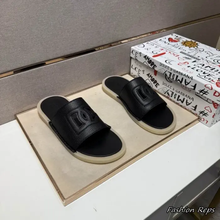 Dolce & Gabbana Cutout DG Monogram Sliders In 2 Colors
