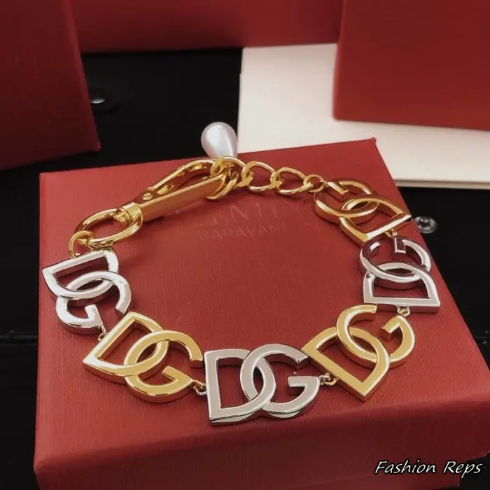 Dolce & Gabbana Mixed Metal DG Multi Logo Chain Bracelet