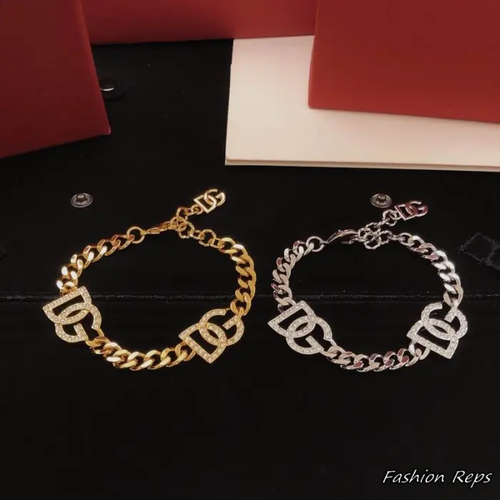 Dolce & Gabbana Crystal Embellished Link Chain Bracelet In 2 Colors