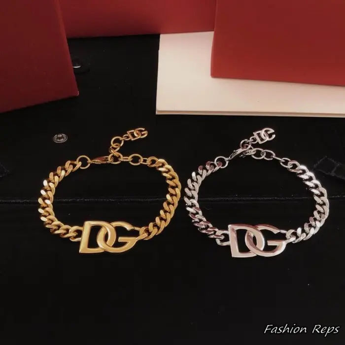 Dolce & Gabbana DG Logo Cuban Link Bracelet In 2 Colors