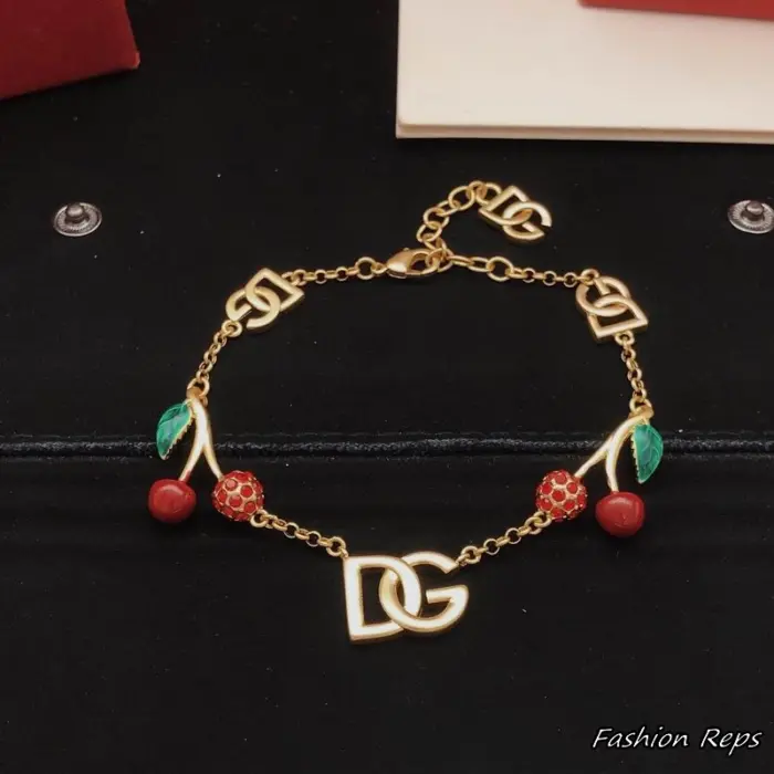 Dolce & Gabbana DG Logo and Cherry Charms Bracelet