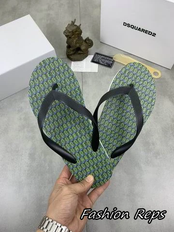 Dsquared2 Women's All Over Logo Pattern Flip Flops