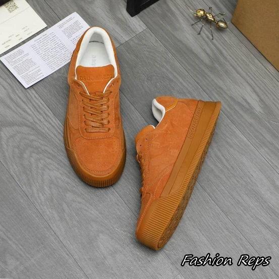 DSQUARED2 Low Top Suede Sneakers With Textured Tonal Gum Sole