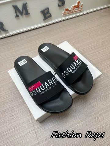 Dsquared2 Women's Sliders With White Lettering On The Strap