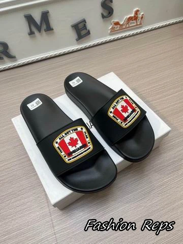 Dsquared2 Women's Sliders With Canadian Flag Graphic Patch On The Wide Strap