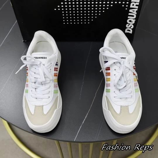 Dsquared2 Low Top Trainers With Rainbow Striped Side Detail In 2 Colors