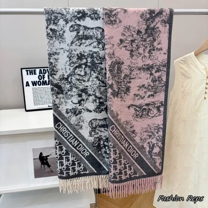 Christian Dior Toile de Jouy Motif Scarfs In 2 Colors