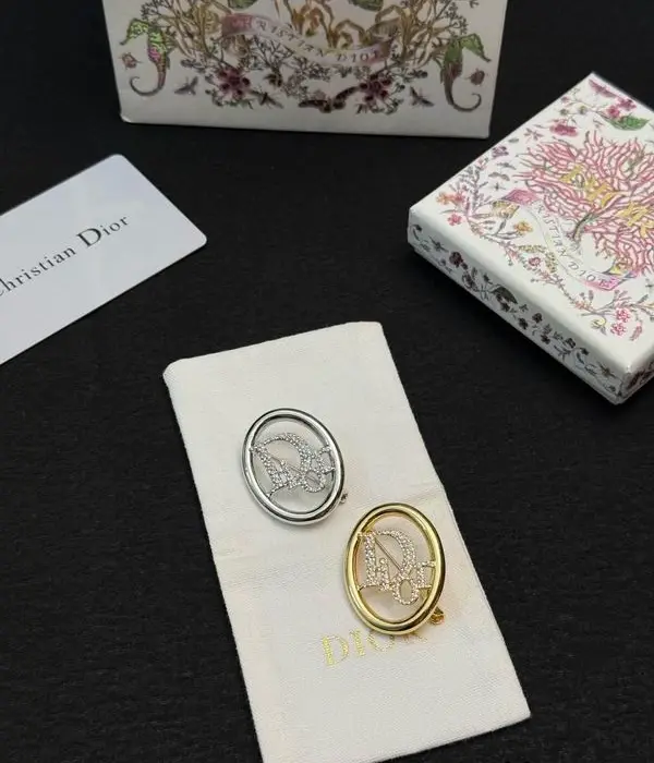 Dior Oblique Brooches In 2 Colors