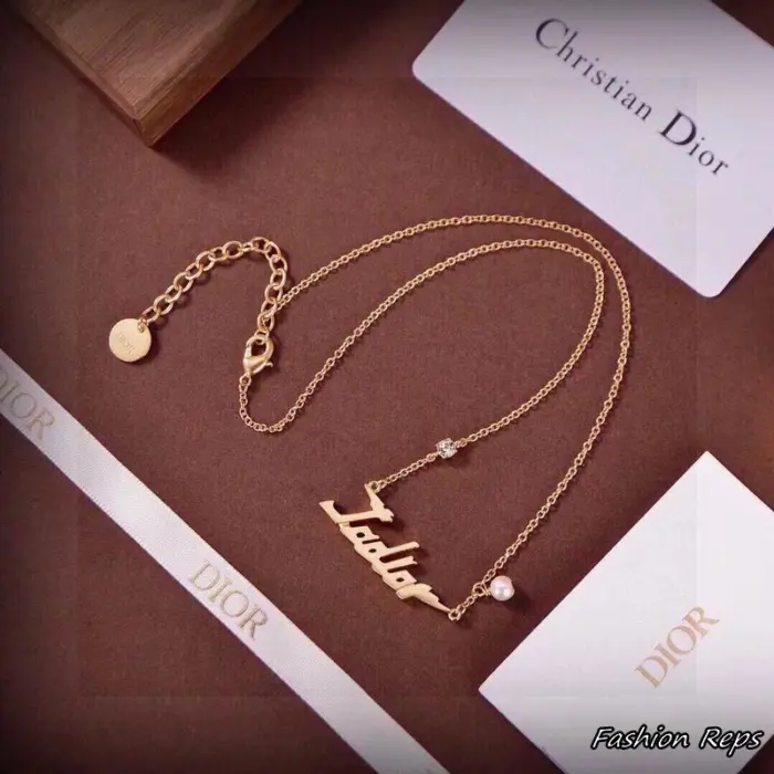 Dior J'Adior Cursive Logo Necklace & Earrings Set