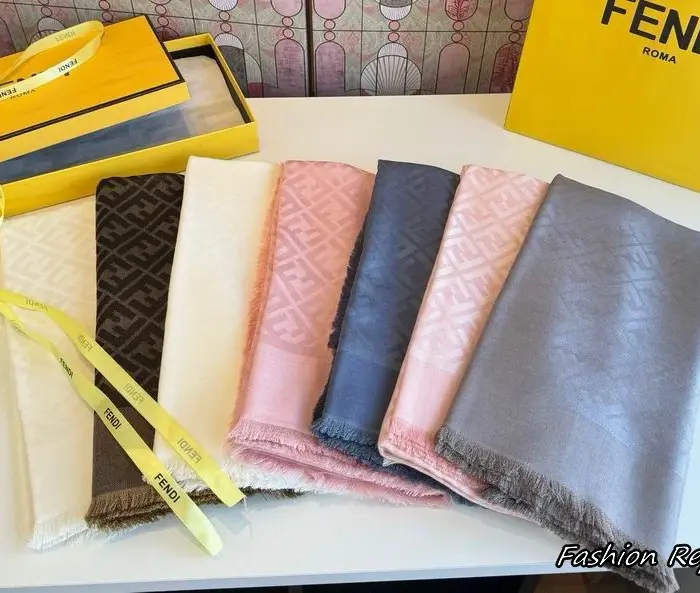 Fendi Embossed FF Monogram Pattern Scarfs In Multiple Colors