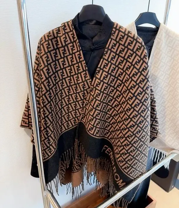 Fendi FF Monogram Fringed Scarf