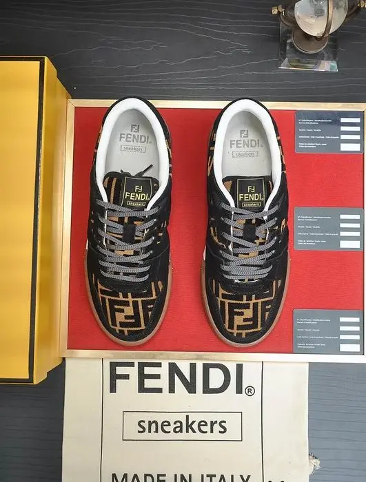 Fendi Match Low Top Sneakers With FF Monogram Pattern In Multiple Colors