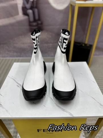 Fendi Sock Boots With Iconic FF Logo Trim