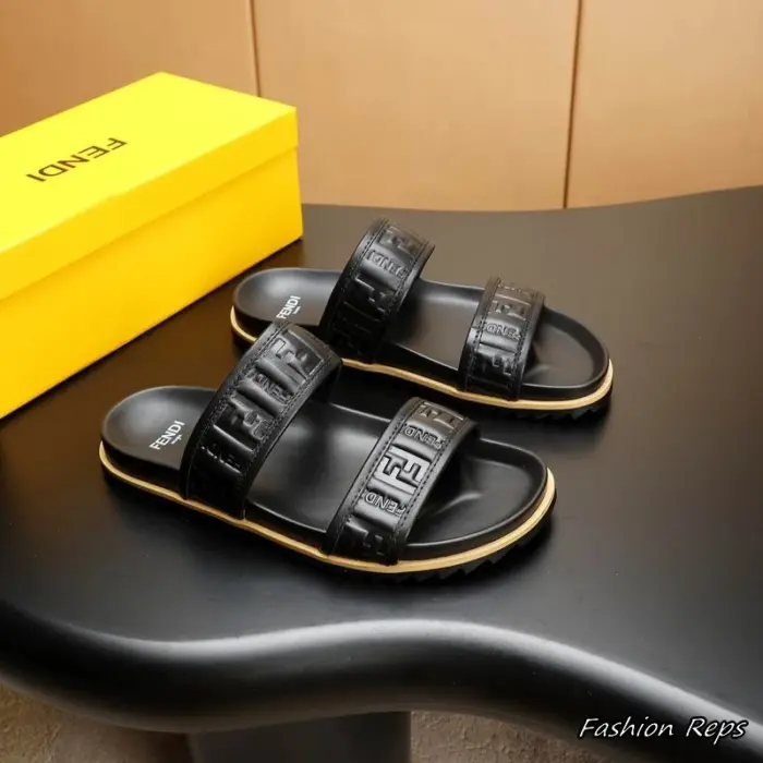 Fendi Embossed FF Logo Pattern Sandals