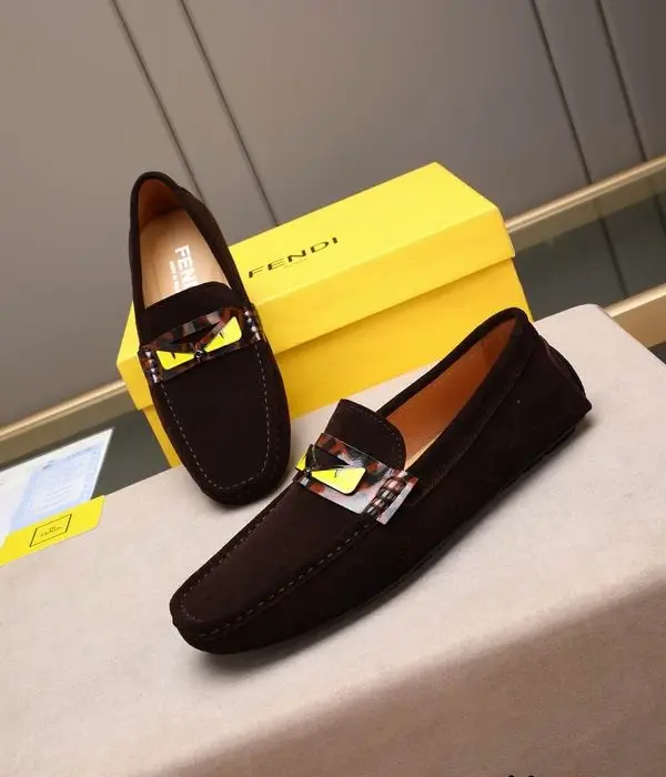 Fendi Suede Monster Eyes Loafers