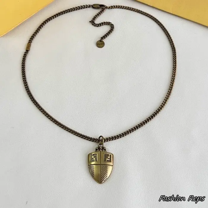 Fendi Club Shield Pendant Necklace In 2 Colors