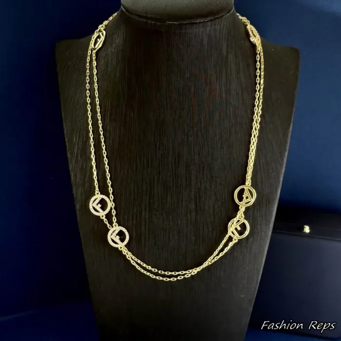 Fendi Long Multi Motif Necklace