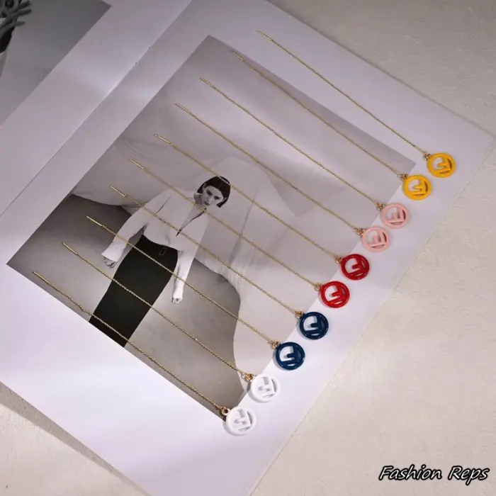 Fendi Enamel Chain Threader Earrings In Different Colors