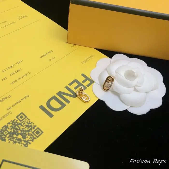 Fendi O'Lock Crystal Stud Earrings