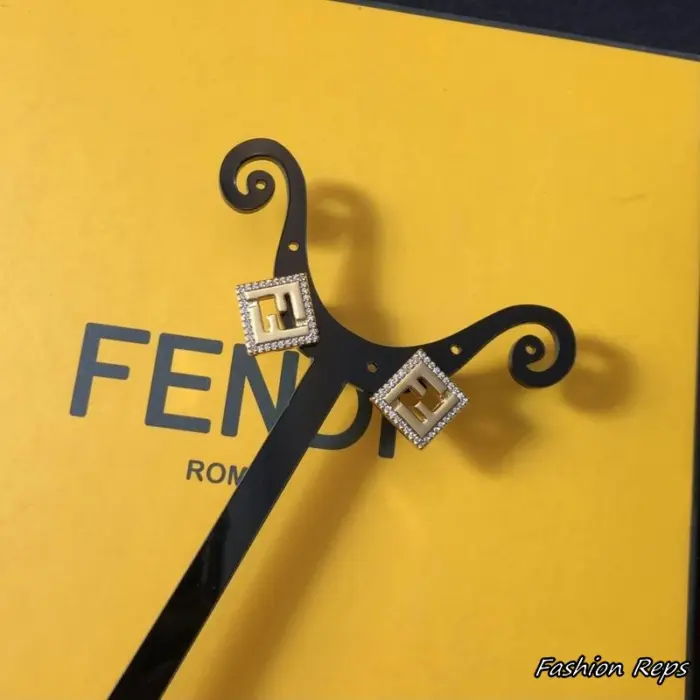 Fendi Forever Fendi Crystal Square Stud Earrings