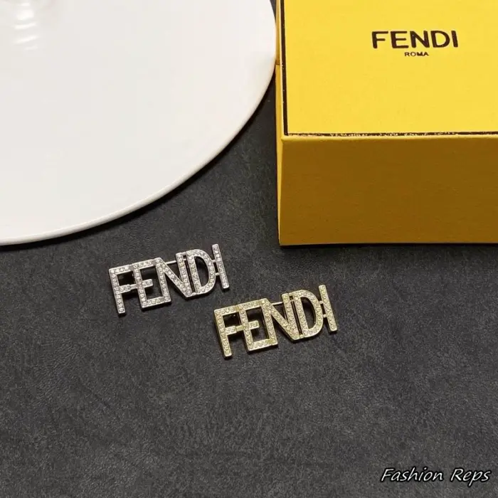 Fendi Roma Crystal Lettering Brooch In 2 Colors