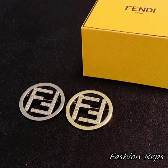 Fendi Crystal Monogram Brooch In 2 Colors