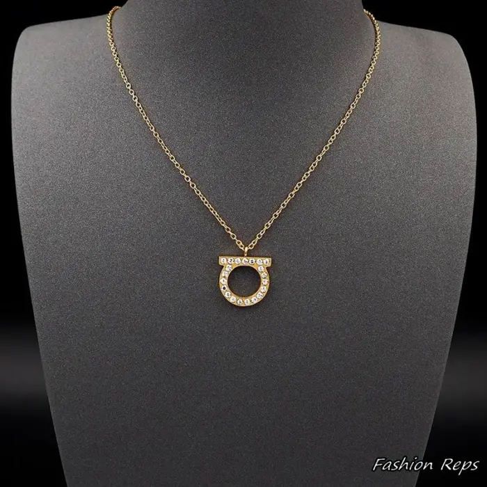 Ferragamo Gancini Crystals Necklace