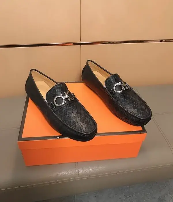 Ferragamo Galileo Loafers With Silver Tone Gancini Bit Ornament