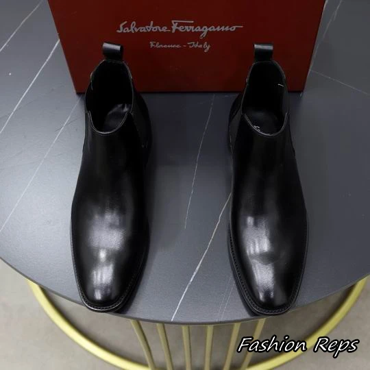 Ferragamo Chelsea Boots With Flexible Elastic Side Panel In 2 Colors