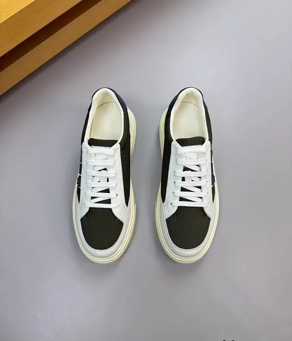Ferragamo Cassina Low Top Sneakers With Navy Blue Gancini Logo