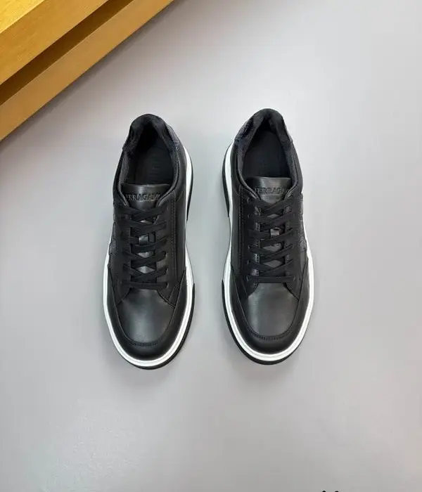 Ferragamo Gancini Leather Sneaker With Thick Sole