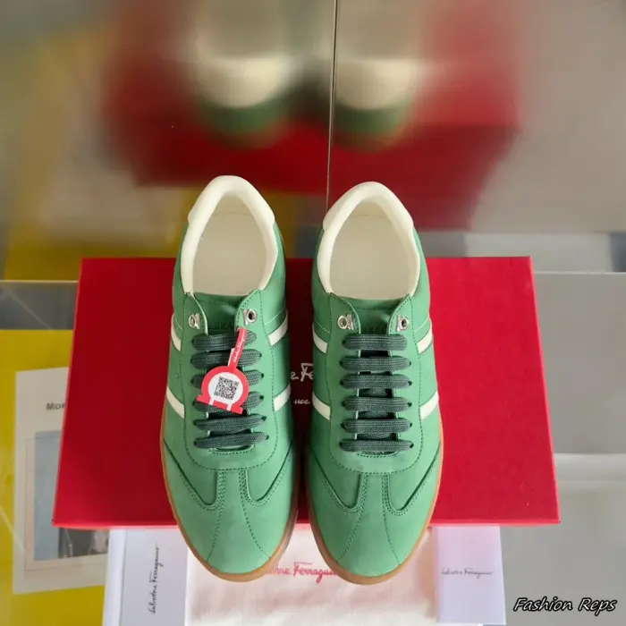 Ferragamo Achille 1 Classic Lace Up Sneakers In Different Colors