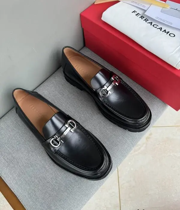 Ferragamo Silver Tone Gancini Bit Ornament Loafers