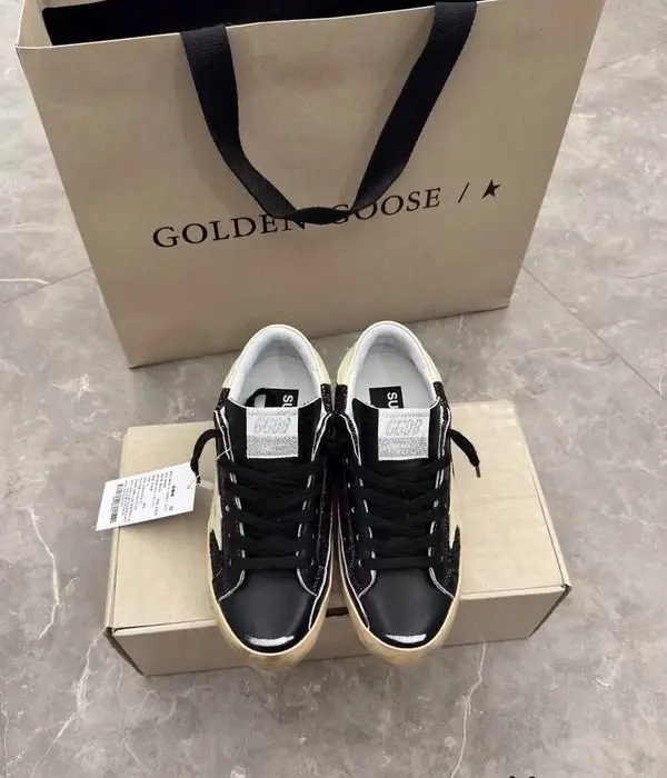 Golden Goose Superstar Men's Black Glitter Sneakers