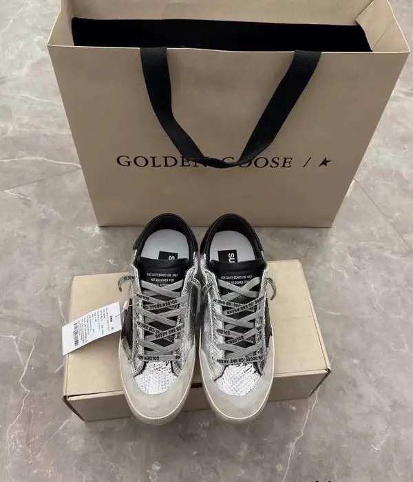 Golden Goose Superstar Women's Sneakers With Metallic Silver Finish