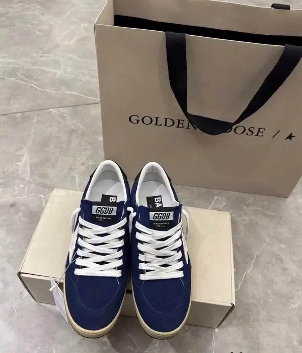 Golden Goose Ball Star Men's Sneakers With Signature Distressed White Star