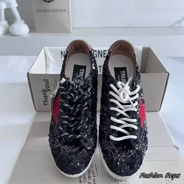 Golden Goose True Star Women's Black Sequin Sneakers