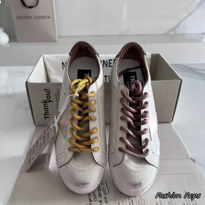 Golden Goose True Star Men's Sneakers With Two Tone Hiking Style Rope Laces