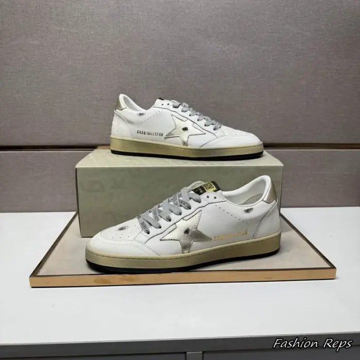 Golden Goose Ball Star Men's Sneakers With Metallic Gold Star