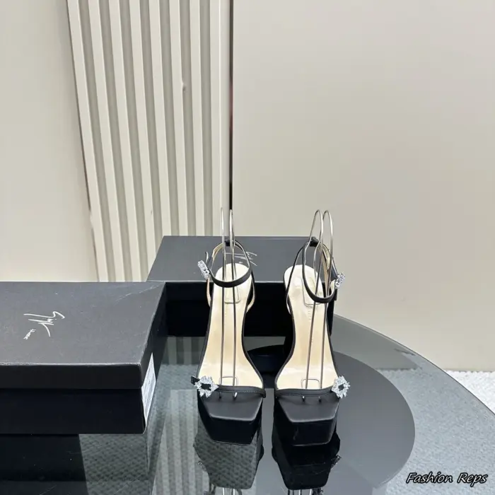 Giuseppe Zanotti Platform Heels With Sparkling Crystal Buckle In 2 Colors
